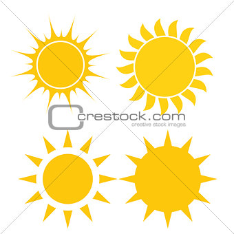 Abstract Simply Sun Icon Sign Collection Set Vector Illustration