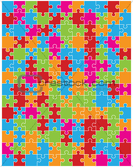 colorful puzzle, separate pieces