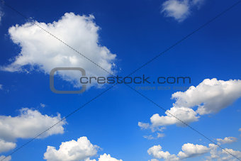 Blue sky with big clouds.