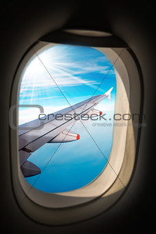 Airplane Wing - Through the Porthole Window