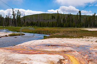 Hot thermal waters in Yellowstone National Park