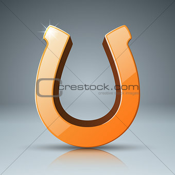 Horseshoe 3d yellow icon