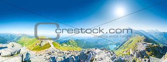 Beautiful panoramic view of the top of Kasprowy Wierch in Poland