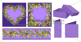 Set of floral templates