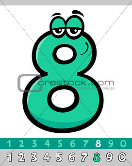 number eight cartoon character
