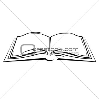 Symbolic sketch of open book - simple style textbook