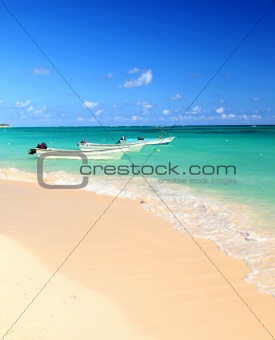 Fishing boats in Caribbean sea