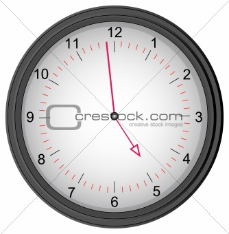clock showing one minute to five