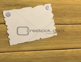 3d sheet of a paper, attached by buttons to board