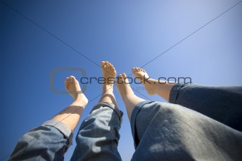 feet towards the sky
