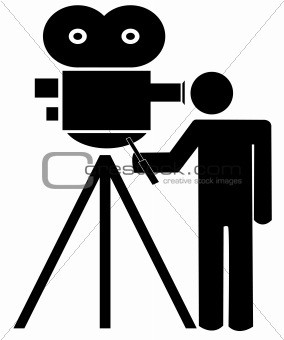 stick man with movie camera