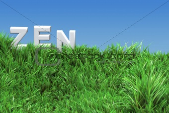 zen logo on a green meadow