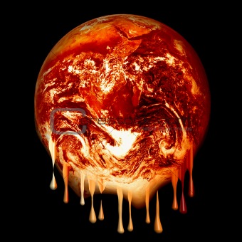 Burning earth melting