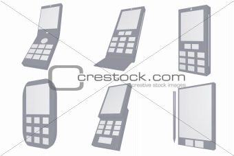 Mobile Phone Designs Type Icons
