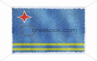 Flag of Aruba on old wall background, vector wallpaper, texture, banner, illustration