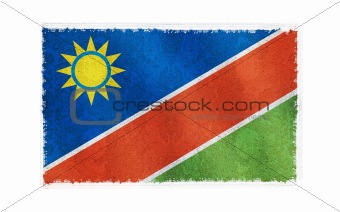 Flag of Nambia on old wall background, vector wallpaper, texture, banner, illustration