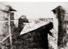 Niépce's first permanent photographic image,<br> created in 1827<br><br>